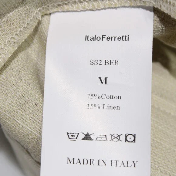 Italo Ferretti NWT Chino / Bermuda Shorts Size M in Beige Melange Cotton & Linen